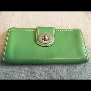 Coach green leather wallet